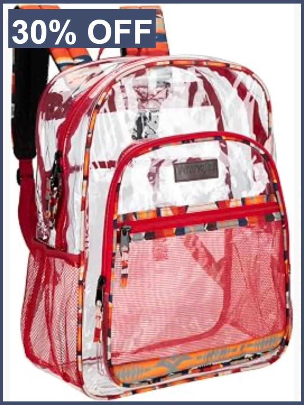 Clear Backpack for Girls- Water Resistant Bookbag, Stadium Approved
